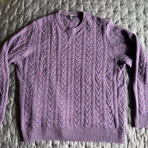 TODD SNYDER 100% Lambswool 🐑 💜 cable knit Sweater XXL Beautiful Purple color